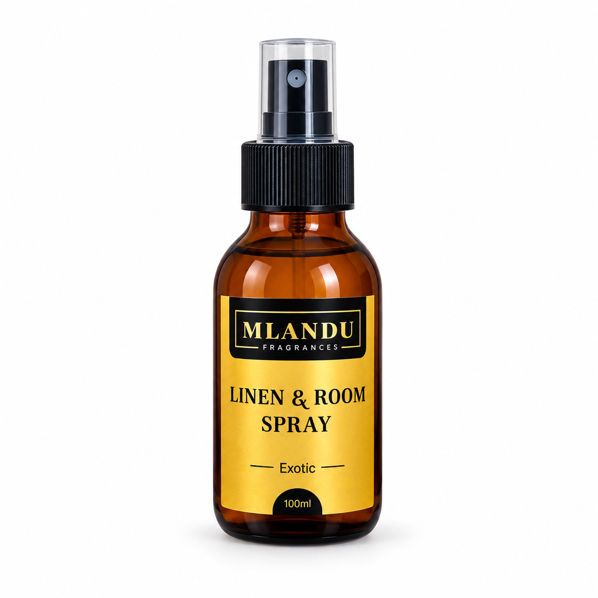 Exotic 100ml linen and room spray by Mlandu Fragrances on white background